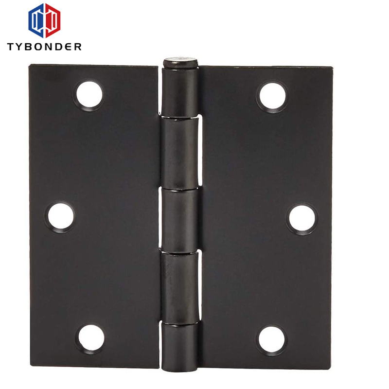 Matte black 3.5 Inch x 3.5 Inch Square Door Hinges