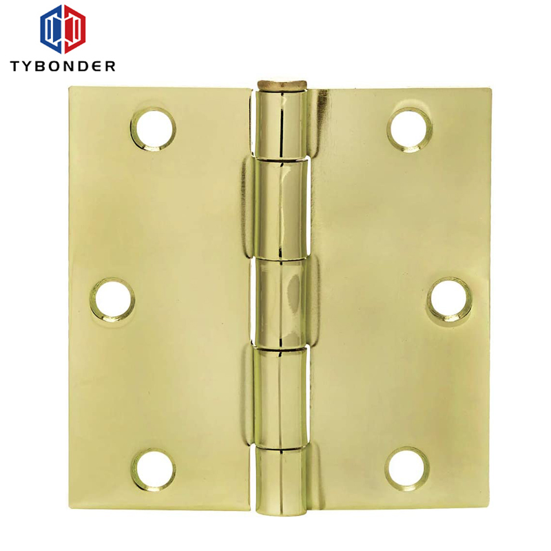 Polish brass Square Door Hinges 3.5 Inch x 3.5 Inch